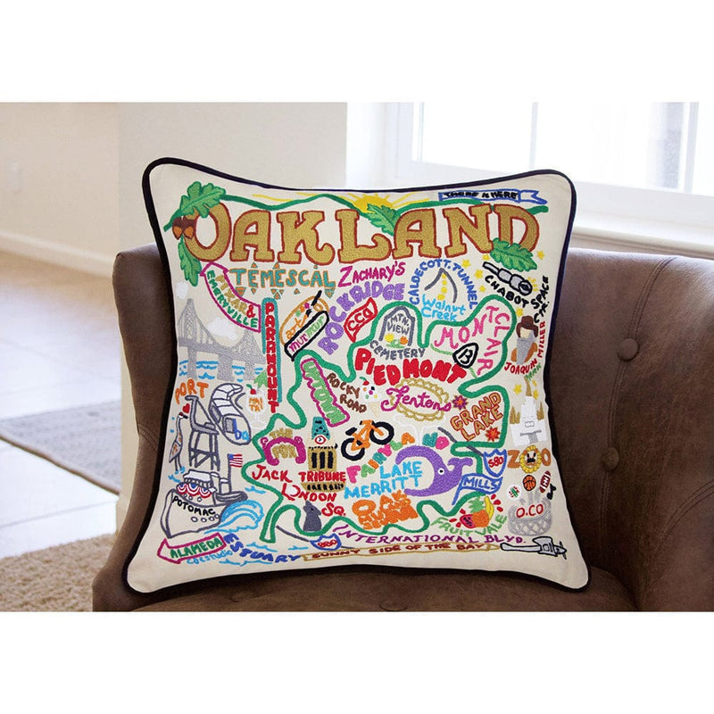Quirks! Pillows Oakland Hand-Embroidered Pillow