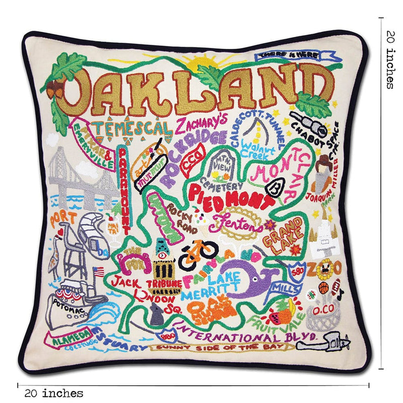 Quirks! Pillows Oakland Hand-Embroidered Pillow