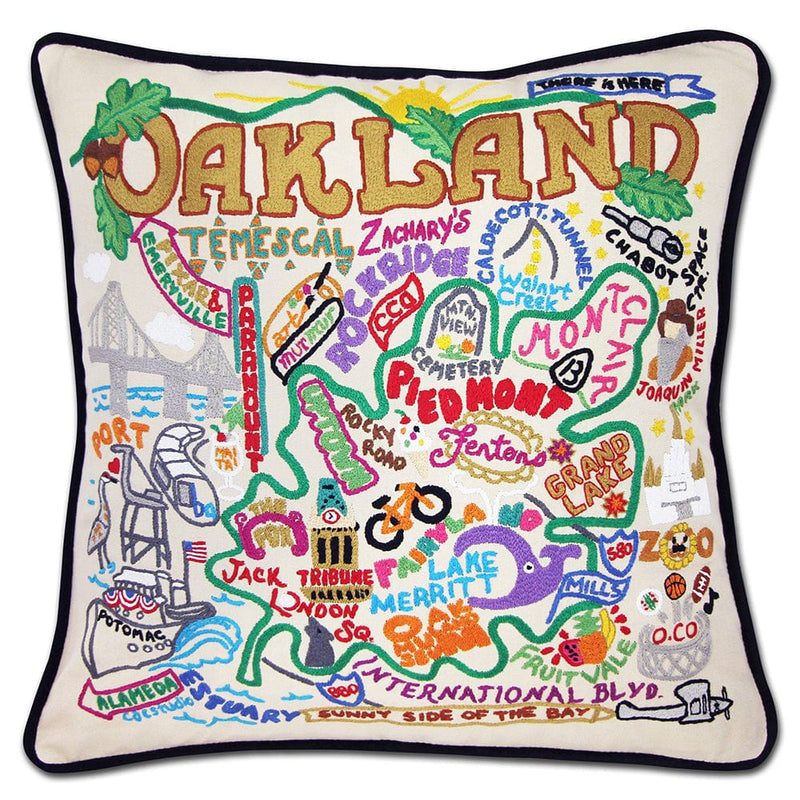 Quirks! Pillows Oakland Hand-Embroidered Pillow