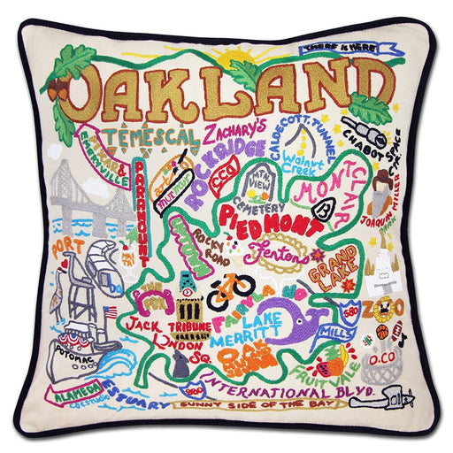 Quirks! Pillows Oakland Hand-Embroidered Pillow