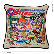 Quirks! Pillows Ohio Hand-Embroidered Pillow