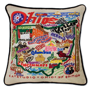 Quirks! Pillows Ohio Hand-Embroidered Pillow