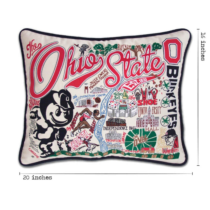 Quirks! Pillows Ohio State University Collegiate Embroidered Pillow by CatStudio