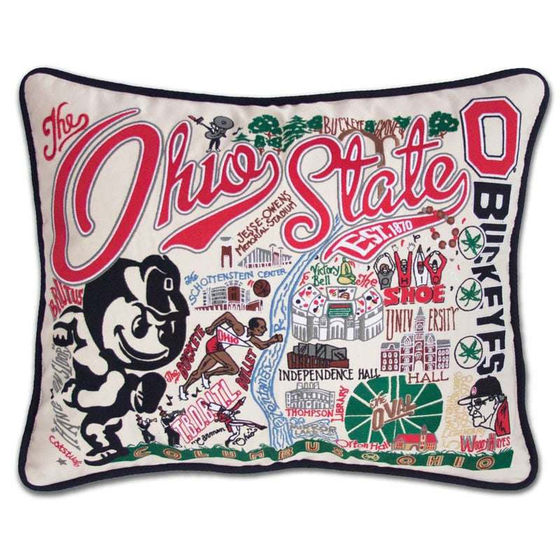 Quirks! Pillows Ohio State University Collegiate Embroidered Pillow by CatStudio