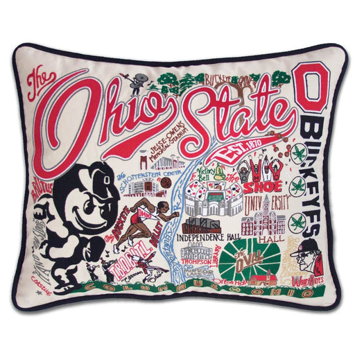 Quirks! Pillows Ohio State University Collegiate Embroidered Pillow by CatStudio