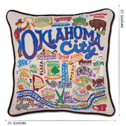 Quirks! Pillows Oklahoma City Hand-Embroidered Pillow