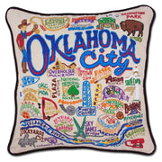 Quirks! Pillows Oklahoma City Hand-Embroidered Pillow
