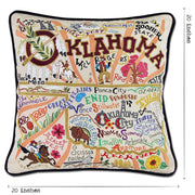 Quirks! Pillows Oklahoma Hand-Embroidered Pillow
