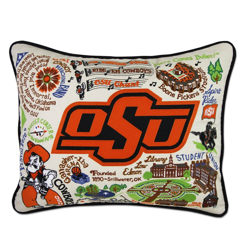 Quirks! Pillows Oklahoma State University Collegiate Embroidered Pillow by CatStudio