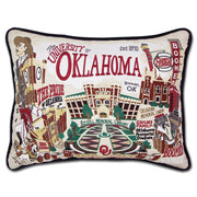 Quirks! Pillows Oklahoma, University of Collegiate Embroidered Pillow by CatStudio