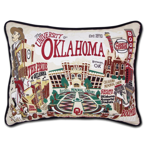 Quirks! Pillows Oklahoma, University of Collegiate Embroidered Pillow by CatStudio