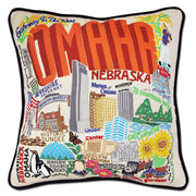 Quirks! Pillows Omaha Hand-Embroidered Pillow