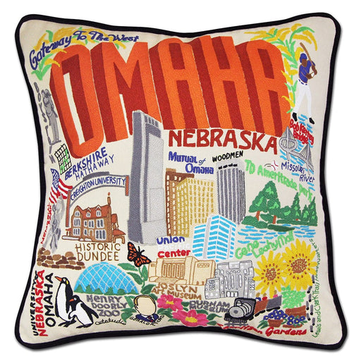 Quirks! Pillows Omaha Hand-Embroidered Pillow