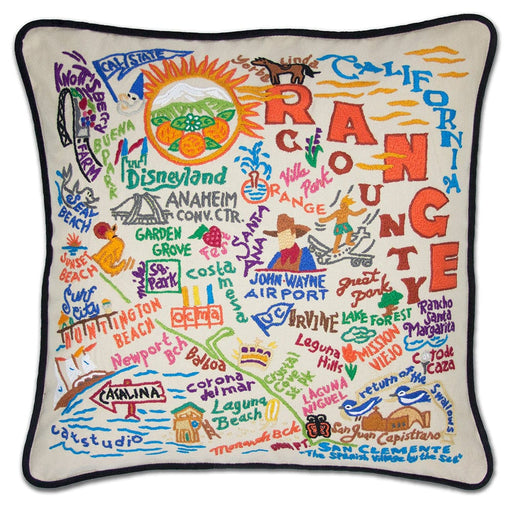 Quirks! Pillows Orange County Hand-Embroidered Pillow