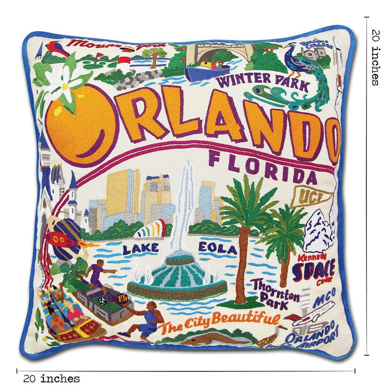 Quirks! Pillows Orlando Hand-Embroidered Pillow