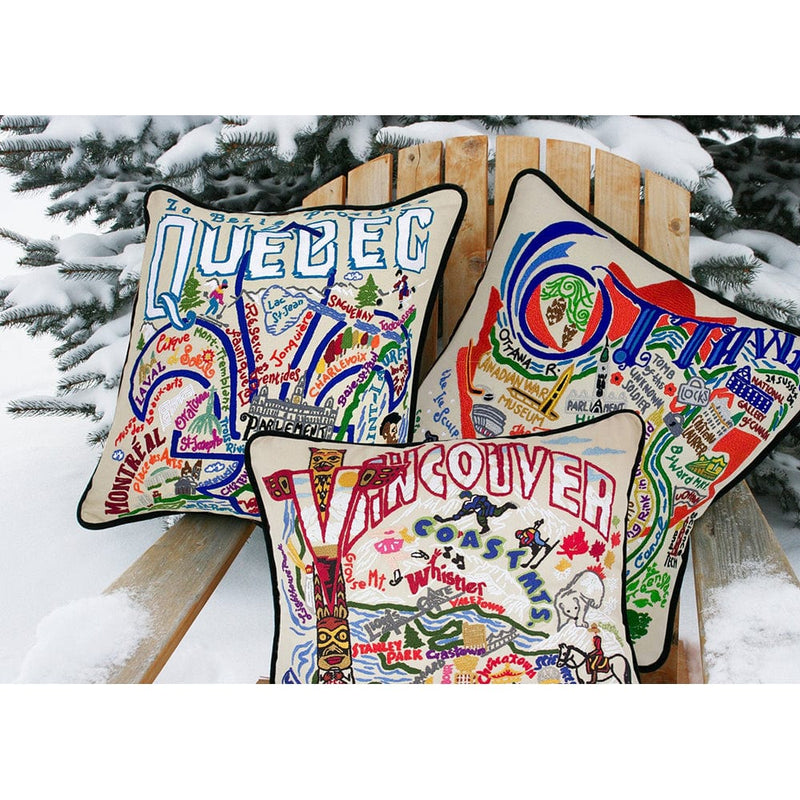 Quirks! Pillows Ottawa Hand-Embroidered Pillow