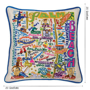 Quirks! Pillows Palm Beach Hand-Embroidered Pillow