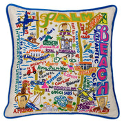 Quirks! Pillows Palm Beach Hand-Embroidered Pillow