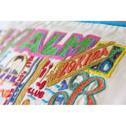 Quirks! Pillows Palm Beach Hand-Embroidered Pillow