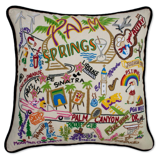 Quirks! Pillows Palm Springs Hand-Embroidered Pillow