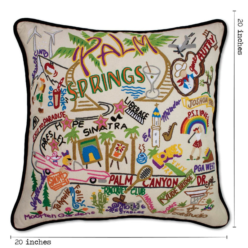 Quirks! Pillows Palm Springs Hand-Embroidered Pillow