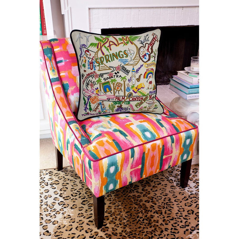 Quirks! Pillows Palm Springs Hand-Embroidered Pillow