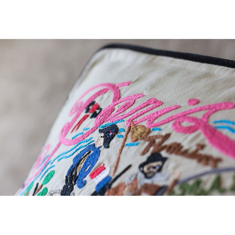 Quirks! Pillows Paris Hand-Embroidered Pillow