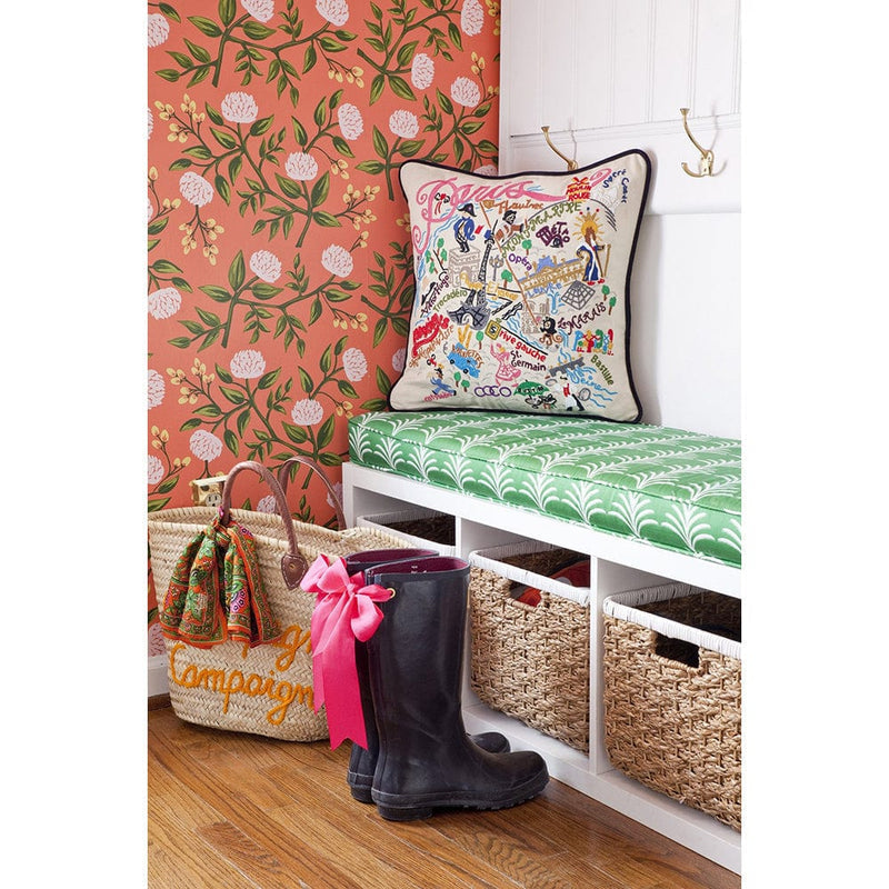 Quirks! Pillows Paris Hand-Embroidered Pillow