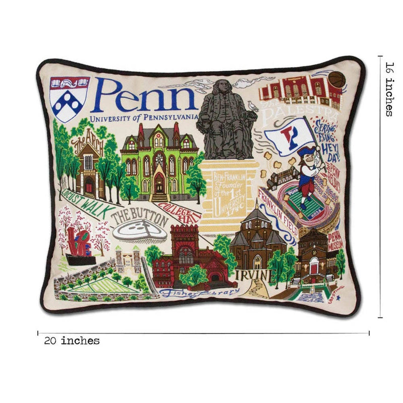 Quirks! Pillows Pennsylvania, University of Collegiate Embroidered Pillow by CatStudio
