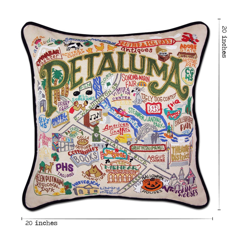 Quirks! Pillows Petaluma Hand-Embroidered Pillow