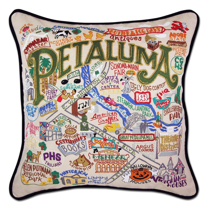 Quirks! Pillows Petaluma Hand-Embroidered Pillow