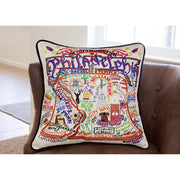 Quirks! Pillows Philadelphia Hand-Embroidered Pillow