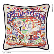 Quirks! Pillows Philadelphia Hand-Embroidered Pillow