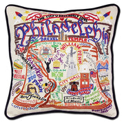 Quirks! Pillows Philadelphia Hand-Embroidered Pillow