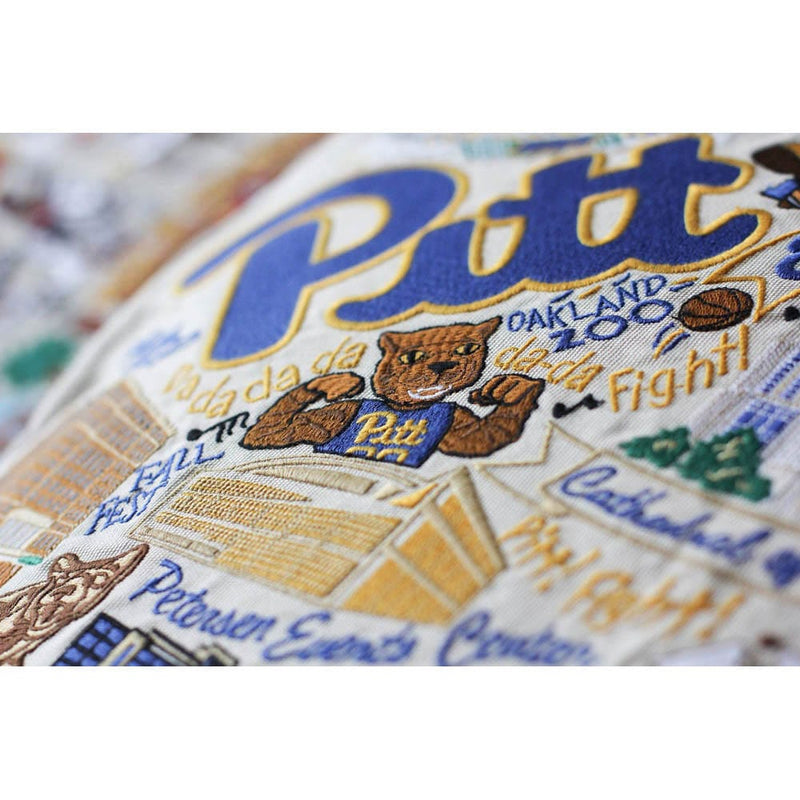 Quirks! Pillows Pittsburgh, University of Collegiate Embroidered Pillow by CatStudio