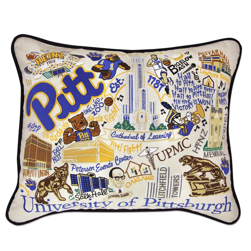 Quirks! Pillows Pittsburgh, University of Collegiate Embroidered Pillow by CatStudio