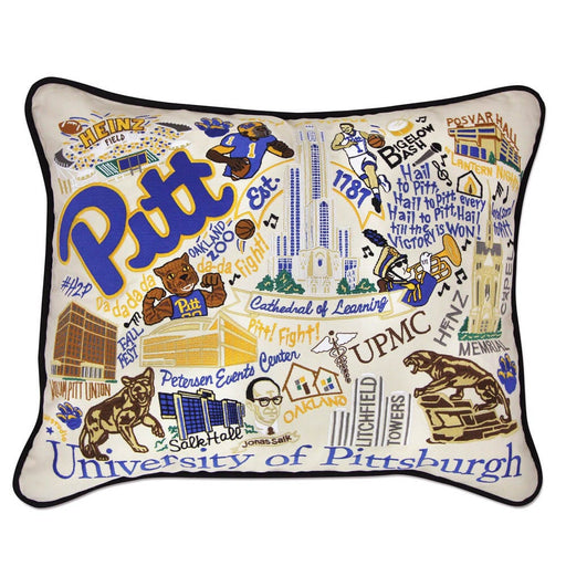 Quirks! Pillows Pittsburgh, University of Collegiate Embroidered Pillow by CatStudio