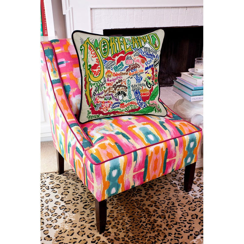 Quirks! Pillows Portland Hand-Embroidered Pillow
