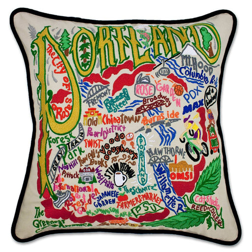 Quirks! Pillows Portland Hand-Embroidered Pillow
