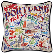 Quirks! Pillows Portland, ME Hand-Embroidered Pillow by CatStudio