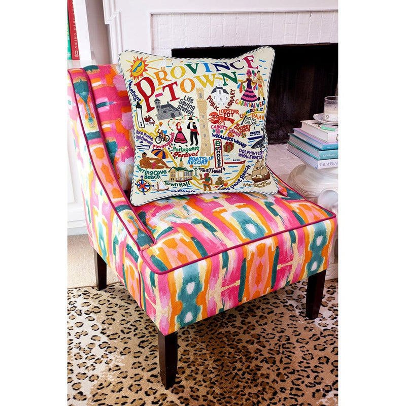 Quirks! Pillows Provincetown Hand-Embroidered Pillow