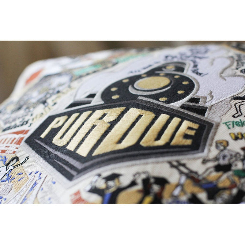 Quirks! Pillows Purdue University Collegiate Hand-Embroidered Pillow