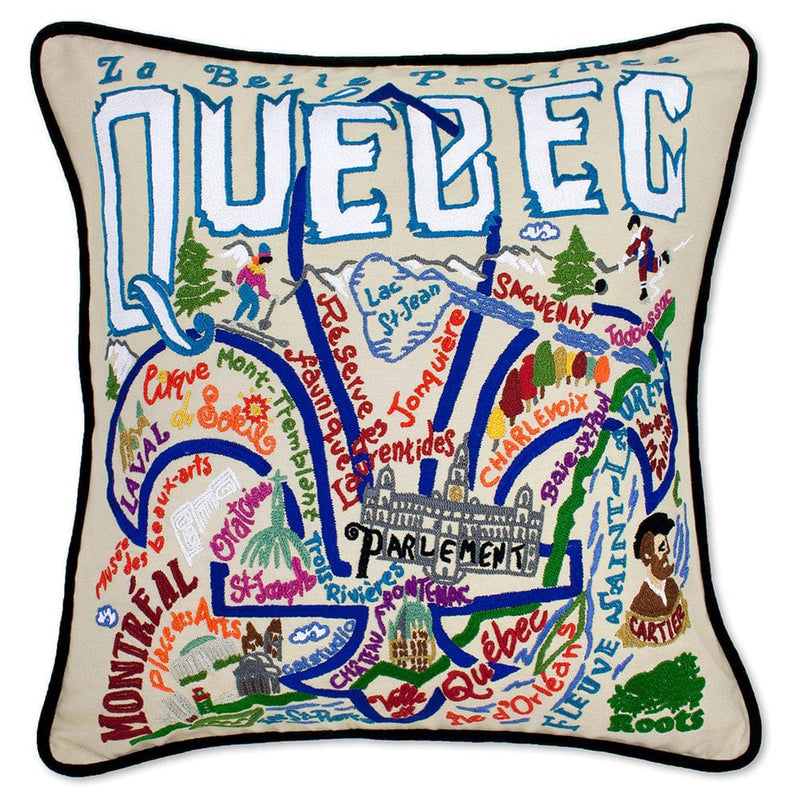Quirks! Pillows Quebec Hand-Embroidered Pillow