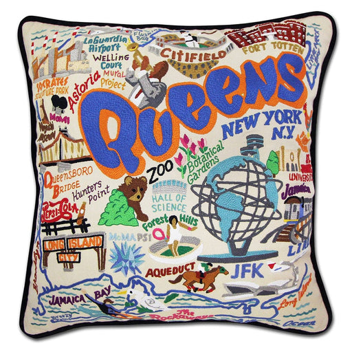 Quirks! Pillows Queens Hand-Embroidered Pillow