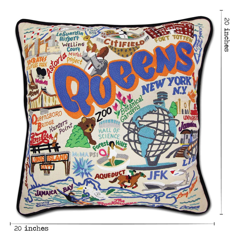 Quirks! Pillows Queens Hand-Embroidered Pillow