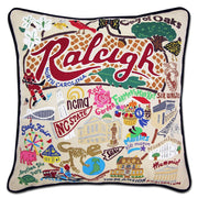 Quirks! Pillows Raleigh Hand-Embroidered Pillow by Cat Studio