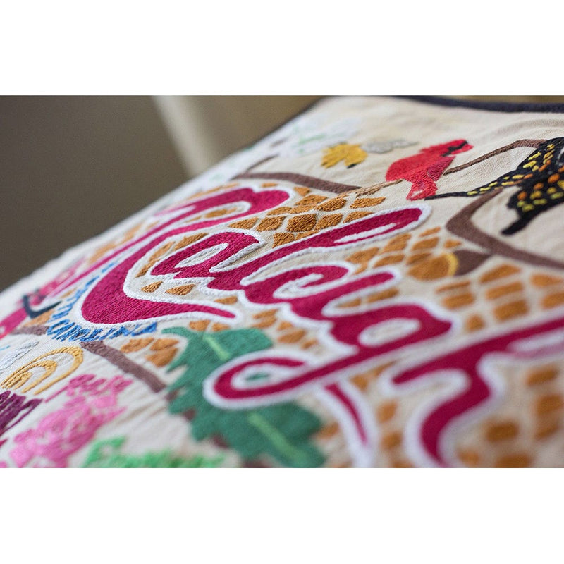 Quirks! Pillows Raleigh Hand-Embroidered Pillow by Cat Studio