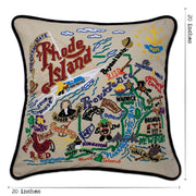 Quirks! Pillows Rhode Island Hand-Embroidered Pillow