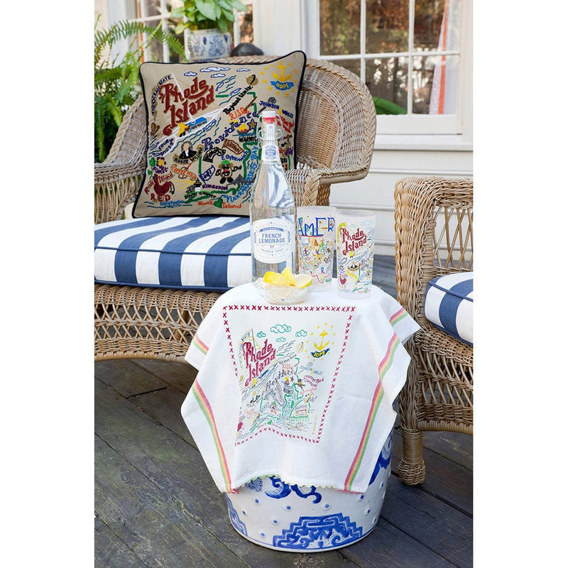 Quirks! Pillows Rhode Island Hand-Embroidered Pillow