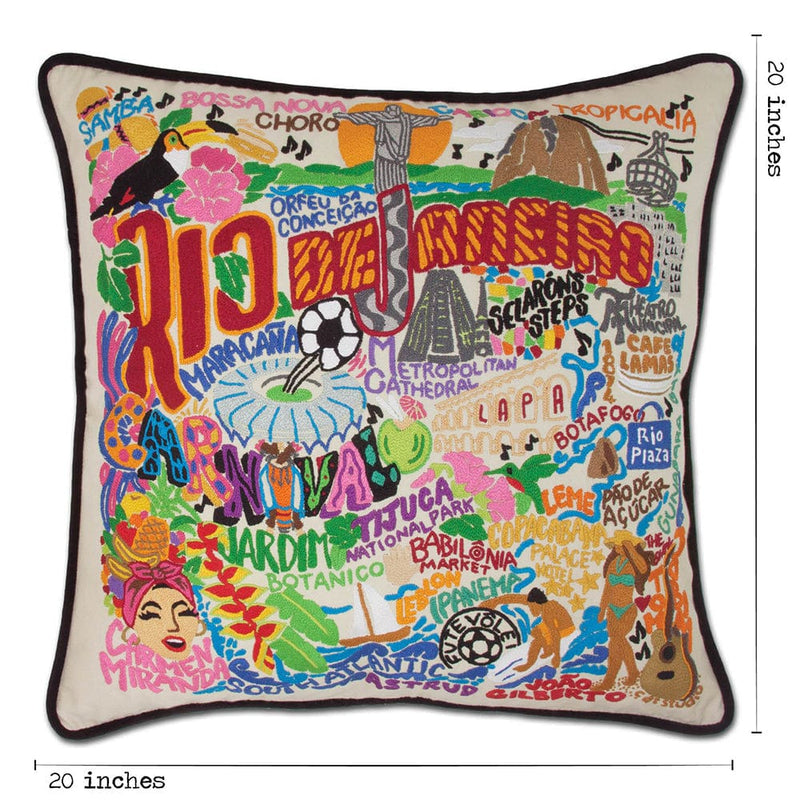 Quirks! Pillows Rio De Janeiro Hand-Embroidered Pillow